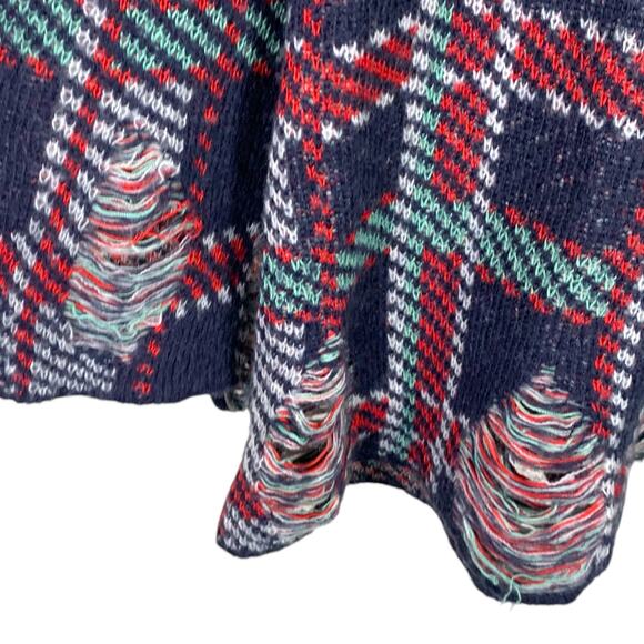 Wildfox White Label Womens Size Small Lennon Distressed Plaid Sweater - Picture 4 of 7